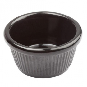 Winco - Fluted Ramekin, 3 oz Black Melamine