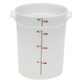 Cambro - Poly Rounds Food Storage Container, 4 Quart Round White Poly Plastic, each