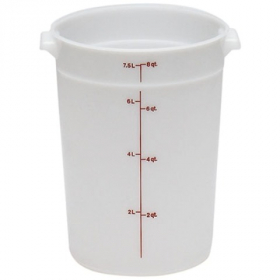 Cambro - Poly Rounds Food Storage Container, 8 Quart Round White Poly Plastic