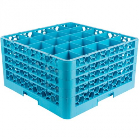 Carlisle - OptiClean Glass Rack, 25 Compartment with 4 Extenders, Blue, each