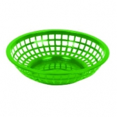 Basket, 8&quot; Round Plastic, Green