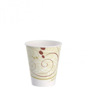 Solo - Cup, 12 oz Squat &quot;Symphony&quot; Double Sided Poly Paper Cold Cup, 2000 count