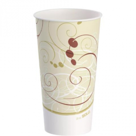 Solo - Cup, 32 oz &quot;Symphony&quot; Double Sided Poly Paper Cold Cup, 480 count