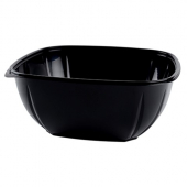 Fineline Settings - Super Bowl Plus XL Bowl, 160 oz Square Black PETE Plastic, 50 count