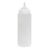 Winco - Squeeze Bottle, 24 oz Clear Plastic, Wide Mouth