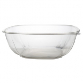 Fineline Settings - Super Bowl Plus XL Bowl, 320 oz Square Clear PETE Plastic, 25 count