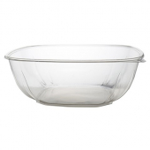 Fineline Settings - Super Bowl Plus XL Bowl, 320 oz Square Clear PETE Plastic, 25 count