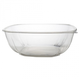 Fineline Settings - Super Bowl Plus XL Bowl, 320 oz Square Clear PETE Plastic, 25 count