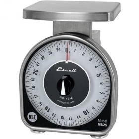 San Jamar - Escali Portion Control Kitchen Scale, 25 Lb x 2 oz Mechanical Dial, Stainless Steel, eac