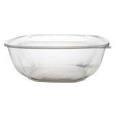 Fineline Settings - Super Bowl Plus Flat Lid, Fits 320 oz Square Black, Clear PETE Plastic, 50 count