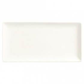 Libbey - Slate Rectangle Coupe Plate, 12.25x8 Ultra Bright White Porcelain, 12 count