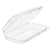 Inline Plastics - SureLock Hinged Lid Loaf Container, Clear PET Plastic, 9.5x5.5x2