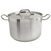 Stock Pot with Lid, 12 Quart Stainless Steel, each