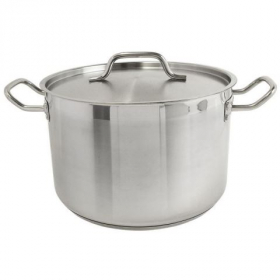 Stock Pot with Lid, 12 Quart Stainless Steel, each