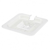 Winco - Food Pan Slotted Cover, 1/6 Size Clear PC Plastic