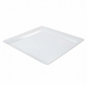 Fineline Settings - Platter Pleasers Cater Tray, 16&quot; Sqaure White Plastic, 20 count