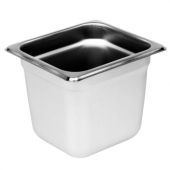 Steam Table Pan, 1/6 Size 22 Gauge Stainless Steel, 6&quot; Deep Anti Jam, each