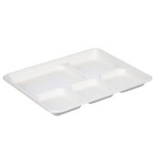 School Tray, 10.25x8.75 5-Compartment Bagasse, 500 count