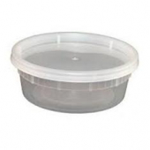 Deli Container with Lid, 8 oz Plastic