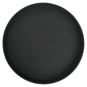 Winco - Serving Tray, 14&quot; Round Black Deluxe Fiberglass, Non-Slip