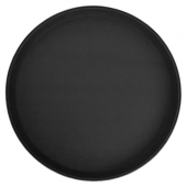 Winco - Serving Tray, 16&quot; Round Black Deluxe Fiberglass, Non-Slip, each