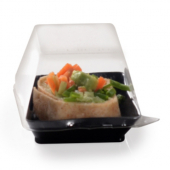 Fineline Settings - Tiny Tempations Tiny Tray Dome Lid, 2.25x2.25 Clear PET Plastic, 1000 count
