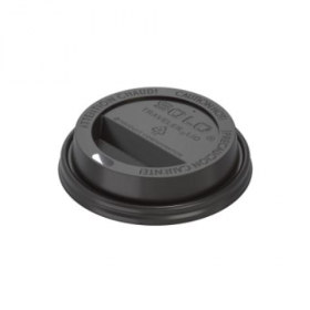 Solo - Traveler Dome Lid, Black Poly Hot Drink Lid with Sip Hole, Fits 8 oz, 1000 count