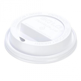 Solo - Traveler Dome Lid, White PS Hot Drink Lid with Sip Hole, Fits 8 oz, 1000 count