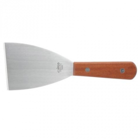 Winco - Scraper, 4.5x3.125 Satin Finish Blade with Wooden Handle