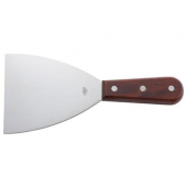 Winco - Scraper, 5x3 Mirror Finish Blade with Wooden Handle