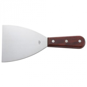 Winco - Scraper, 5x3 Mirror Finish Blade with Wooden Handle