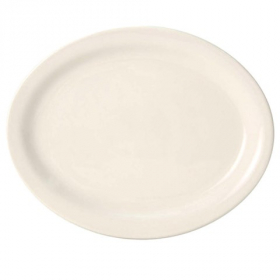 Tuxton - Nevada Platter, 9.5x7.5 American White/Eggshell, 12 count
