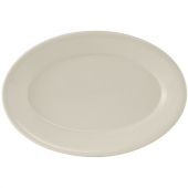 Tuxton - Reno Platter with Wide Rim, 11.625x8.25 Oval Eggshell China