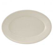 Tuxton - Reno Platter with Wide Rim, 12.625x8.75 Oval Eggshell China, 12 count