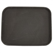 Winco - Serving Tray, 14x18 Rectangular Brown Easy-Hold Rubber-Lined