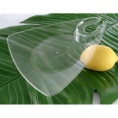 Emi Yoshi - Triangles Cocktail Plate with Wine Holder, Clear Plastic, 120 count