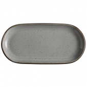 Acopa - Keystone Coupe Platter, 14x6.75 Oblong Granite Gray Stoneware, 6 count
