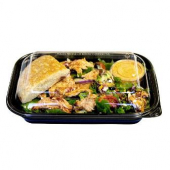 TTM - Food Container, 12x8.5x2 Black PP Plastic Base, Microwaveable, 400 count