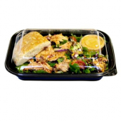 TTM - Food Container Base, 10x7x1.75 Black PP Plastic, 400 count