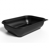 TTM - Food Container Base, 10x7x2.5 Black PP Plastic, 400 count