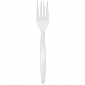 Karat - Fork, Heavy Weight White PP Plastic