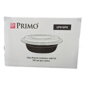 Primo - Food Container, 16 oz Round Black Base with Clear Lid, 150 count