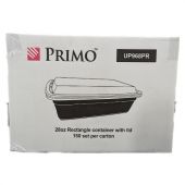 Primo - Food Container, 28 oz Rectangular Black Base with Clear Lid, 150 count