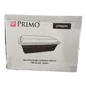 Primo - Food Container, 38 oz Rectangular Black Base with Clear Lid, 150 count