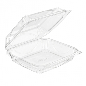 Inline Plastics - VisiblyFresh Container, 9x8x3 Hinged Clear Plastic