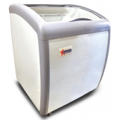 Omcan - Ice Cream Display Chest Freezer with Curve Glass Top, 2 Doors and 2 Baskets, 26.25x27.75x43,