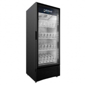 Omcan - Imbera Merchandiser Refrigerator, 1 Glass Swing Door, 47x36x72 Black Finish, 11.
