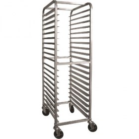 GSW - Bun Pan Rack, 21x26x70 All Welded Aluminum with 4 6&quot; Swivel Casters with Brake, Fits 18x26 Bun