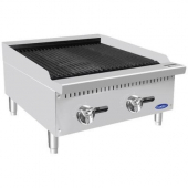 Atosa - CookRite Char Rock Broiler with 2 Natural Gas Burners, 24&quot; Stainless Steel, 35,000 BTU, each
