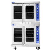 Atosa - CookRite Gas Convection Oven (Bakery Depth) Double Deck with 10 Shelves, 38x48x69 Stainless